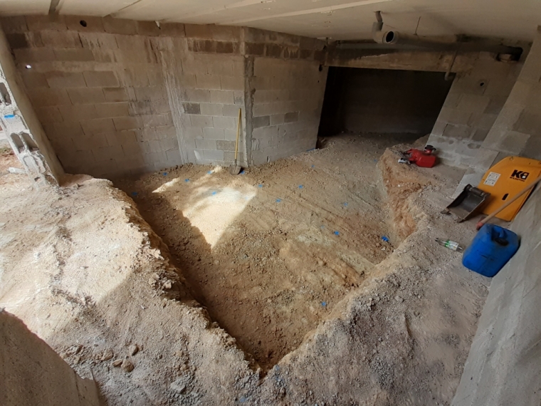 Terrassement d'une cave enterrée 