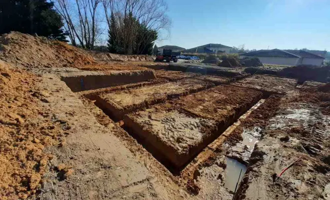 Travaux de terrassement, fouilles pour fondations. Bourg en Bresse,347terrassement